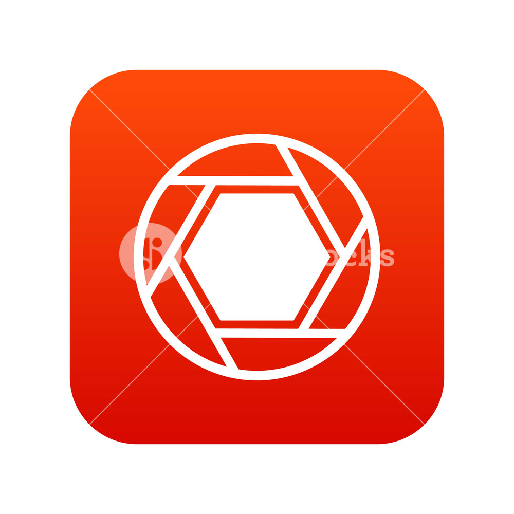 1000x1000 Close Objective Icon Digital Red For Any Design Isolated On White