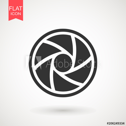 500x500 Camera Lens Icon Flat Camera Objective Icon Symbol Shutter Icon