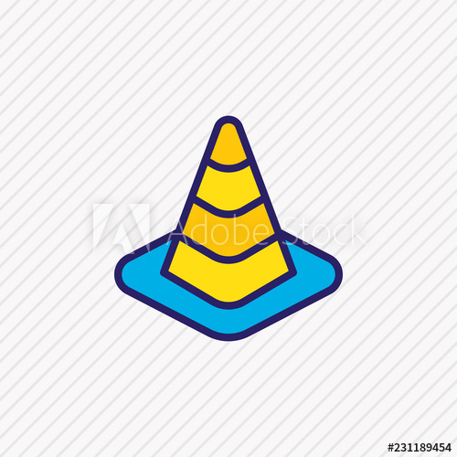 500x500 Vector Illustration Of Cone Icon Colored Line Beautiful Structure