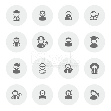 440x440 Occupation Icon Set Stock Vector