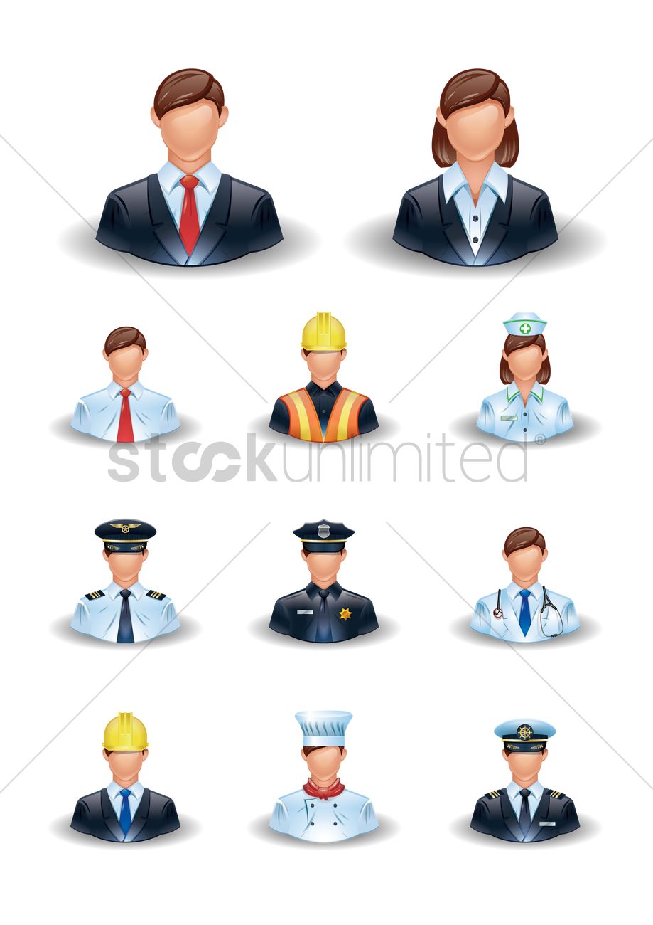 919x1300 Set Of Occupation Icons Vector Image