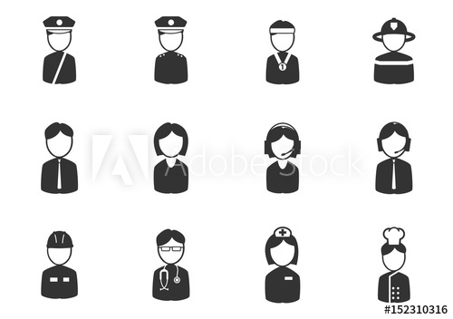 500x352 Occupation Icon Set