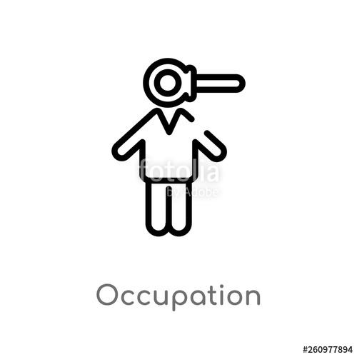 500x500 Outline Occupation Vector Icon Isolated Black Simple Line Element