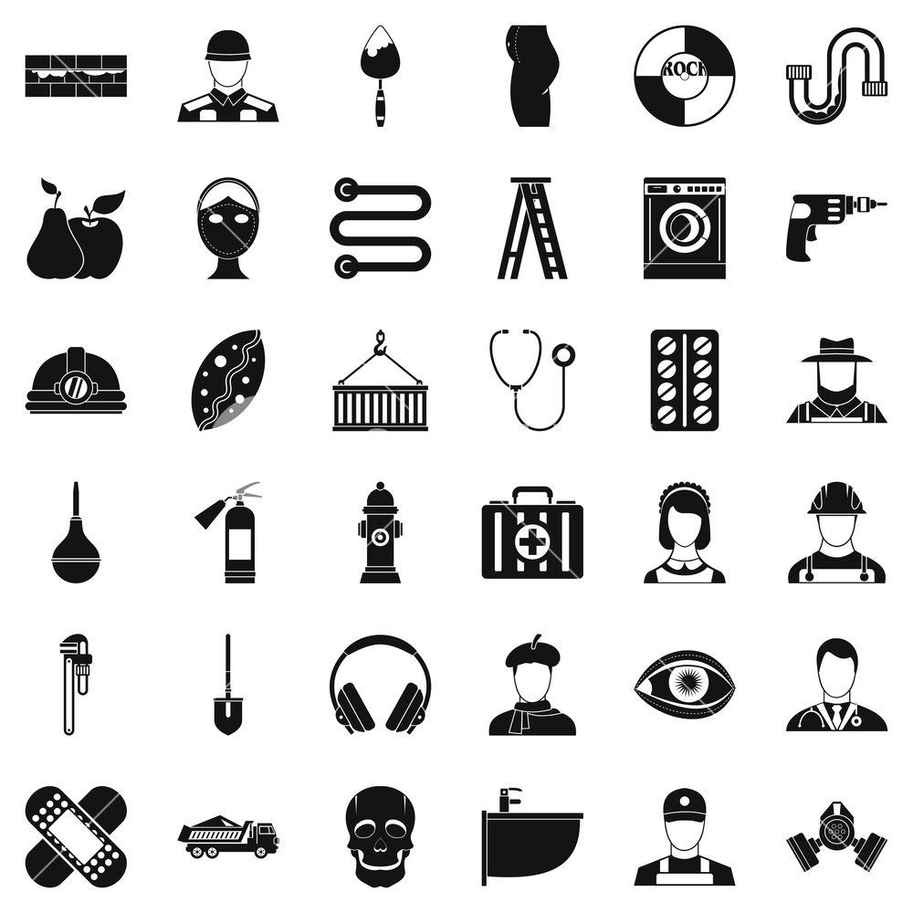 1000x1000 Good Occupation Icons Set Simple Style Of Good Occupation