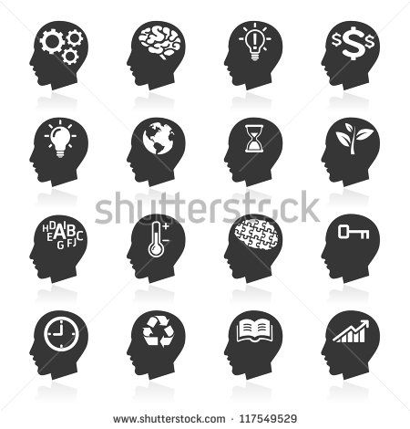 450x470 Thinking Heads Icons Vector Graphics Mental Health