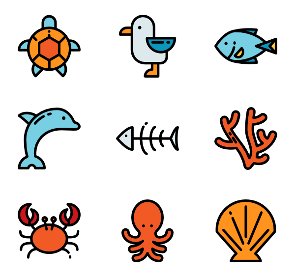 600x564 Ocean Icons