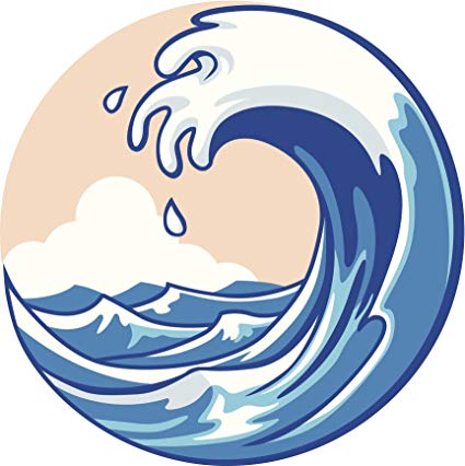 425x426 Cartoon Sea Ocean Wave Icon Vinyl Decal Sticker