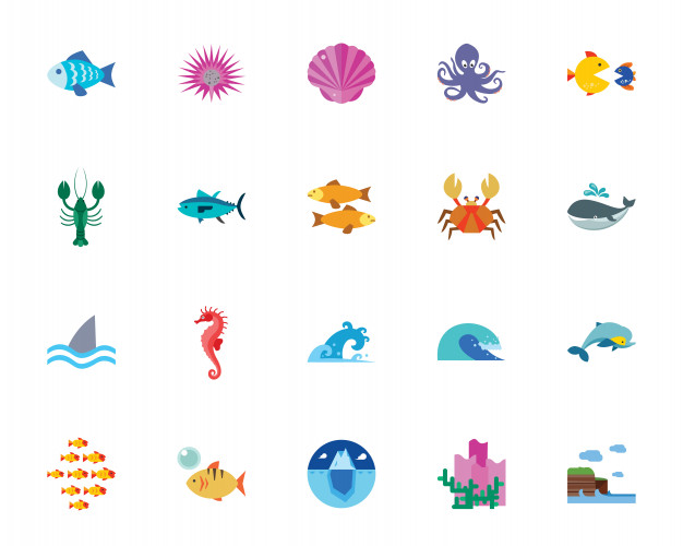 626x500 Ocean Icon Set Vector Premium Download