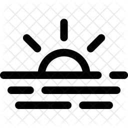 256x256 Sunset, Seaside, Ocean, Nature, Season Icon Of Line Style