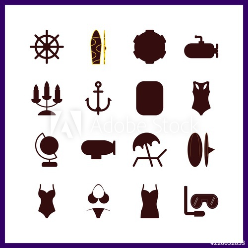 500x500 Ocean Icon Earth Globe And Bikini Vector Icons In Ocean Set Use