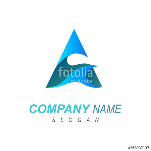 500x500 Sea Logo, Clear Water Logo +letter A And Wave, Ocean Icon