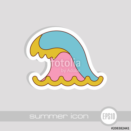 500x500 Ocean Wave Icon Summer Vacation Stock Image And Royalty Free