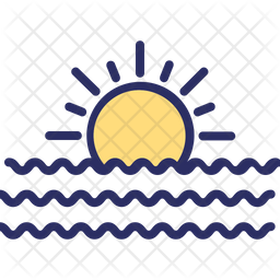 256x256 Ocean Waves Icon Of Colored Outline Style