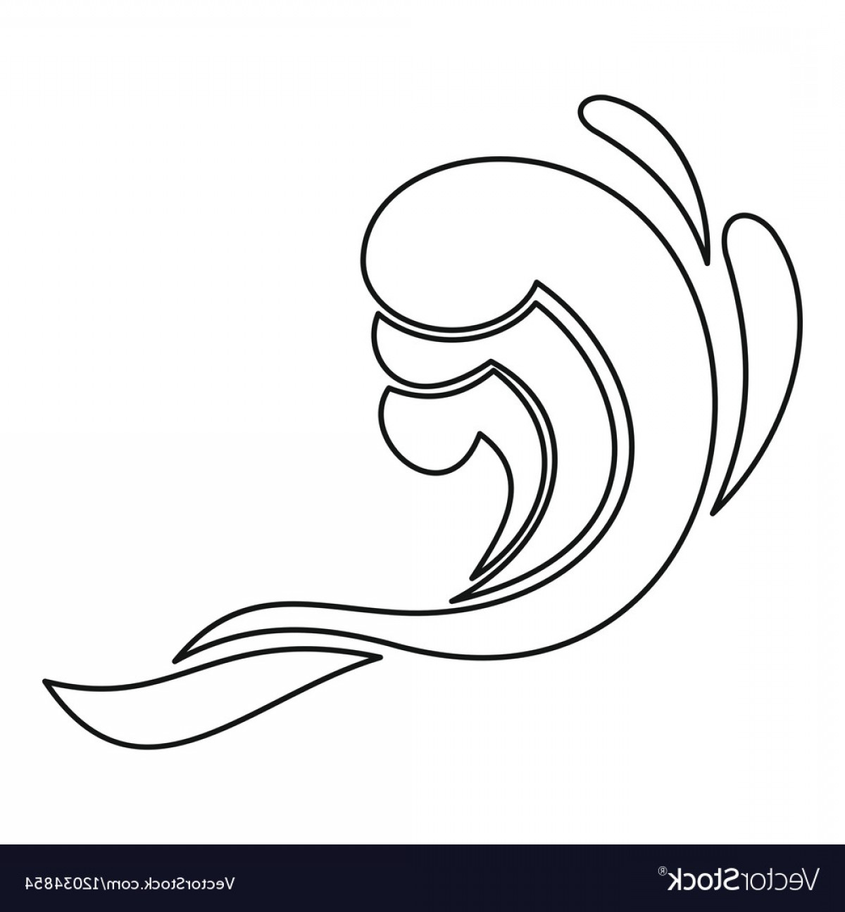 1200x1296 Surf Ocean Wave Icon Outline Style Vector Hoodamathrun