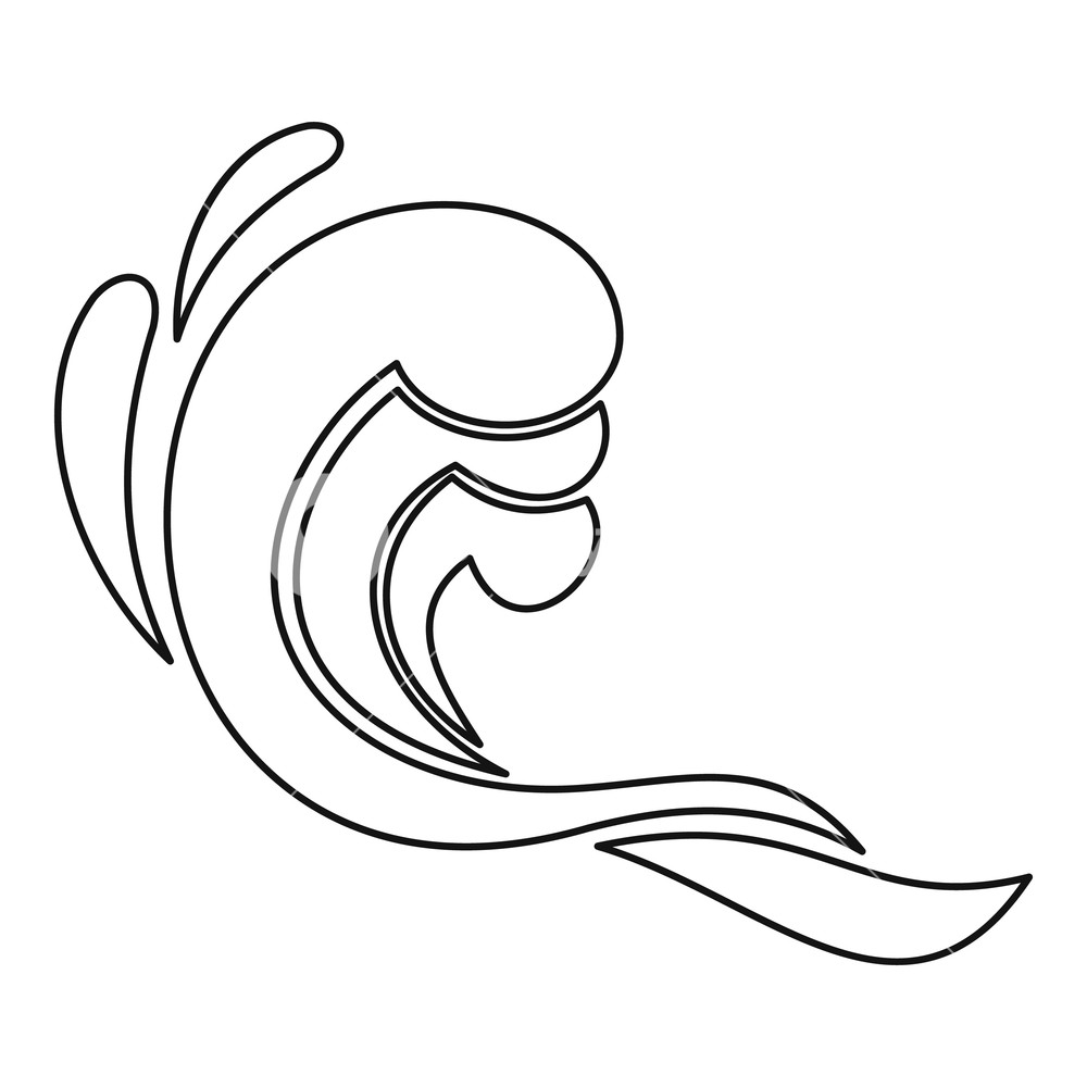 1000x1000 Surf Ocean Wave Icon Outline Illustration Of Surf Ocean Wave