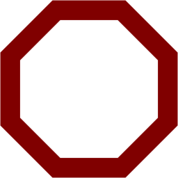 256x256 Maroon Octagon Outline Icon