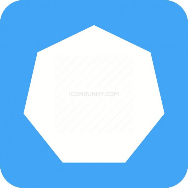 600x600 Octagon Flat Round Corner Icon