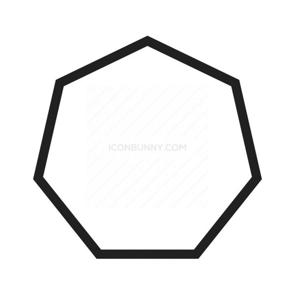 600x600 Octagon Line Icon