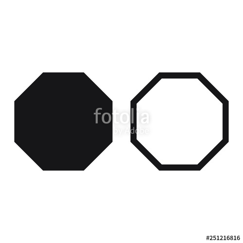 500x500 Octagon Icon, Vector Geometry Octagonal Eight Sided Polygon