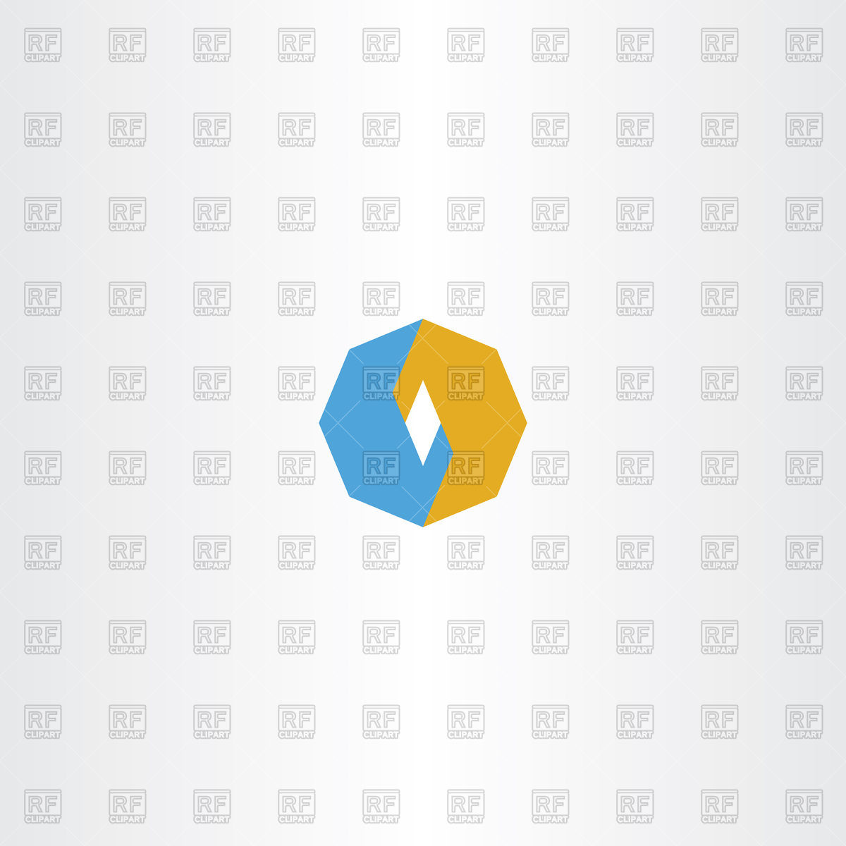 1200x1200 Blue And Orange Octagon Icon Vector Image Of Signs, Symbols, Maps