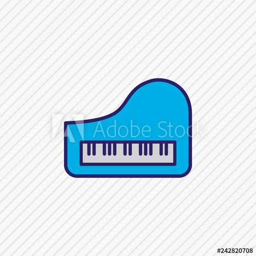 500x500 Vector Illustration Of Piano Icon Colored Line Beautiful Hobby