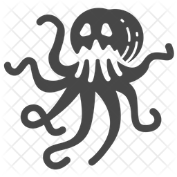 256x256 Octopus Icon Of Glyph Style