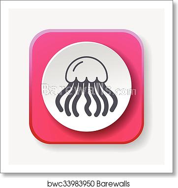 362x382 Octopus Icon, Art Print Barewalls Posters Prints