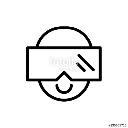 500x500 Oculus Rift Line Vector Icon Stock Image And Royalty Free Vector