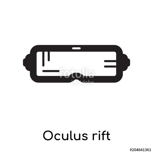 500x500 Oculus Rift Icon Isolated On White Background Black Filled