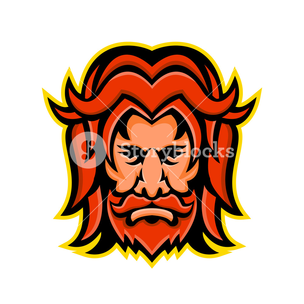 1000x1000 Mascot Icon Illustration Of Head Of Baldr, Balder Or Baldur, A God