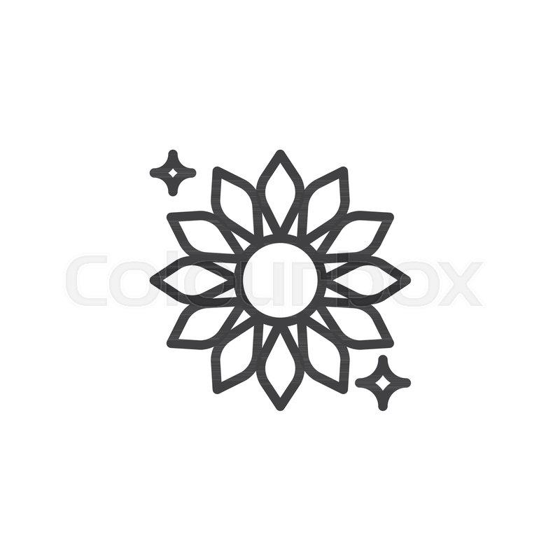 800x800 Clean Flower Outline Icon Linear Stock Vector Colourbox