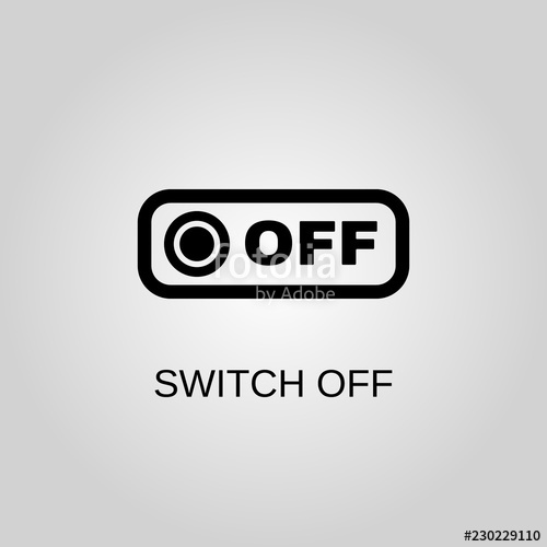 500x500 Switch Off Icon Switch Off Symbol Flat Design Stock