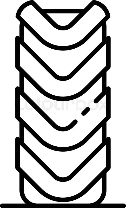 485x800 Off Road Tire Icon Outline Off Road Stock Vector Colourbox