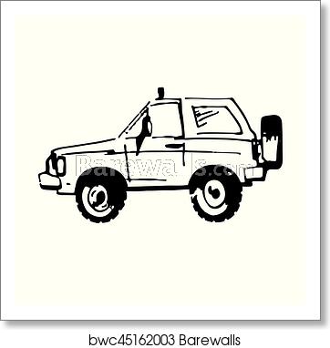 362x382 Vector Illustration Of Suv Car In Sketch Style Hand Sketched Off