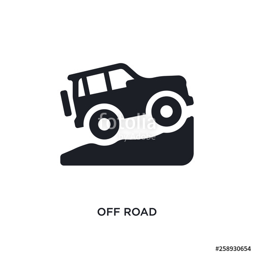 500x500 Black Off Road Isolated Vector Icon Simple Element Illustration