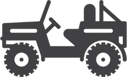 250x153 Military Off Road Vehicle Icon Sticker