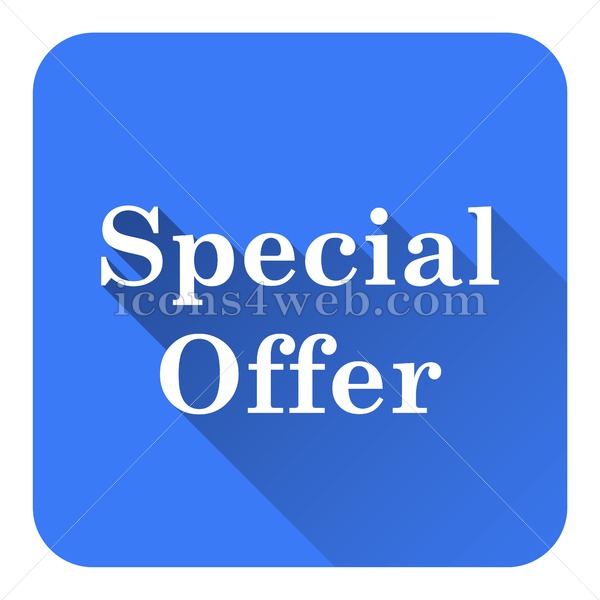 600x600 Special Offer Flat Icon With Long Shadow Vector