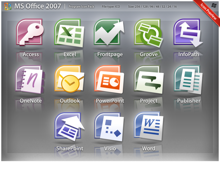 852x659 Ms Office Icons Pack