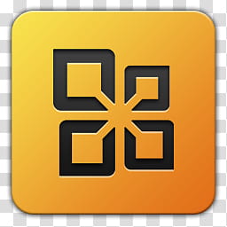 256x256 Icon Microsoft Office Square Yellow And Black Logo Transparent
