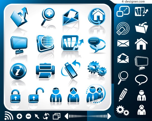 600x480 Designer Blue Office Theme Icon Vector Material