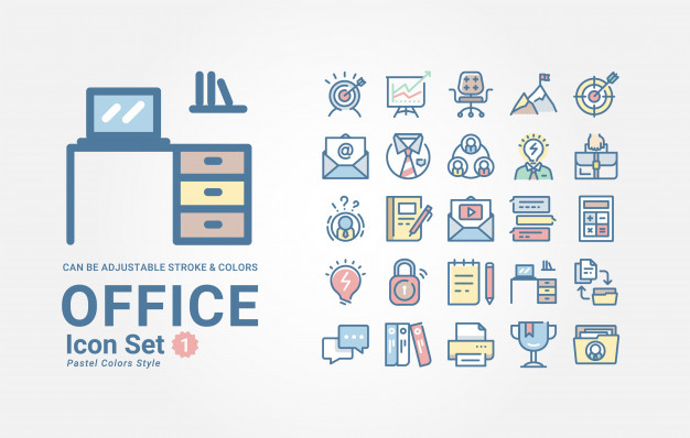 626x398 Office Icon Set Vector Premium Download