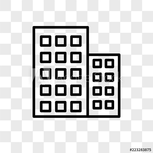 500x500 Office Building Vector Icon Isolated On Transparent Background