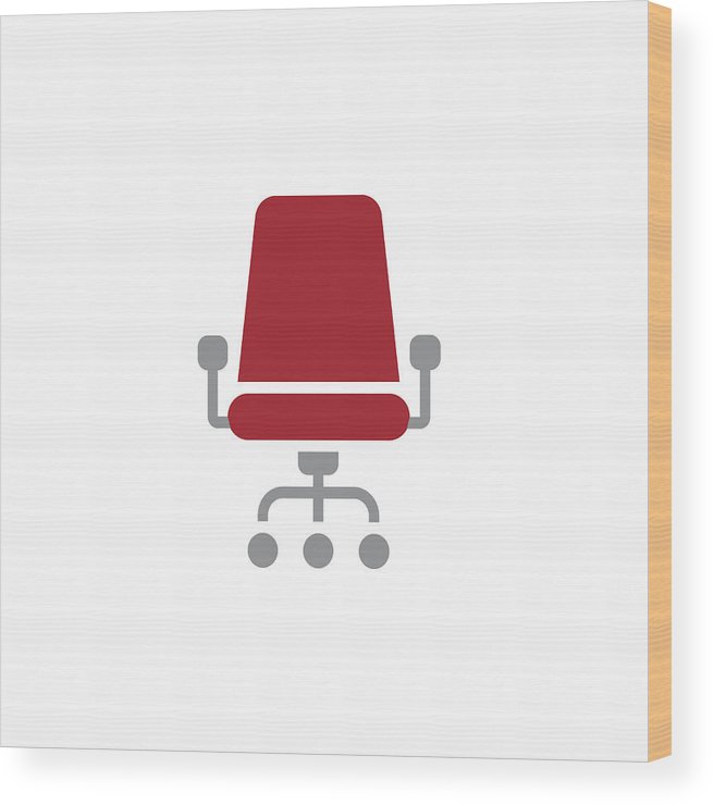 656x740 Office Chair Icon Vector, Solid Flat Sign, Colorful Pictogram