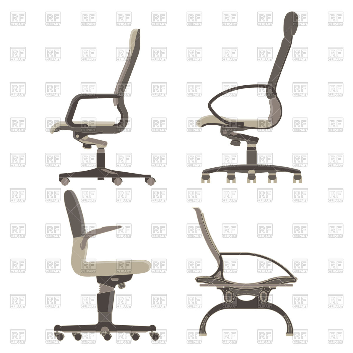 1200x1200 Office Chair Icon Set Isolated Vector Image Of Icons And Emblems