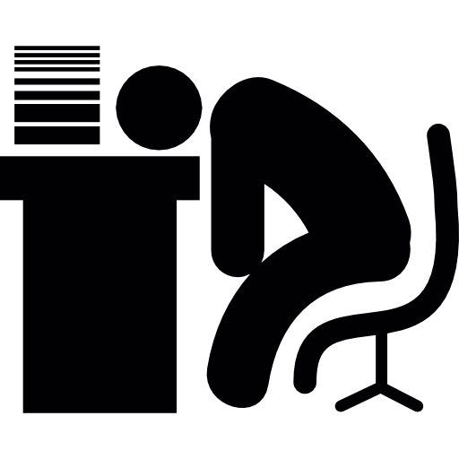 512x512 Man Sleeping On An Office Desk With Stacked Papers Icons Free