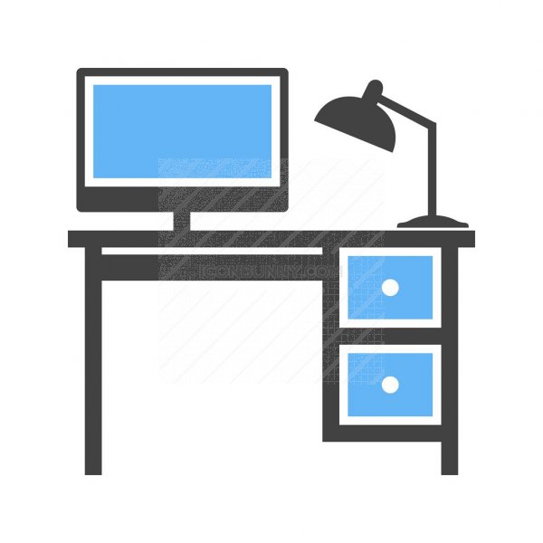 600x600 Office Desk Blue Black Icon