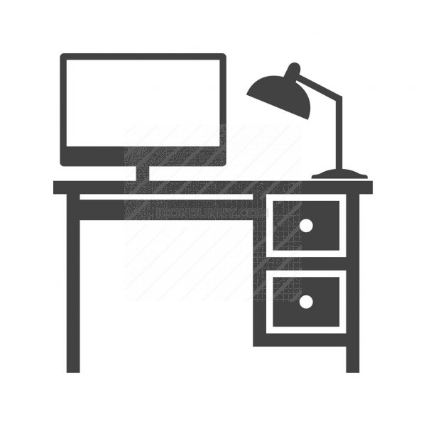 600x600 Office Desk Glyph Icon