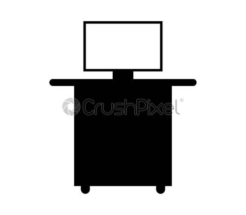 500x438 Office Desk Icon, Stock Vector Crushpixel