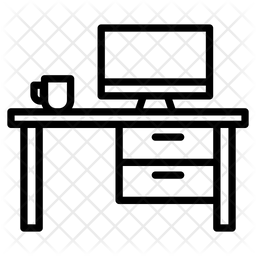 256x256 Office Desk Icon Of Line Style