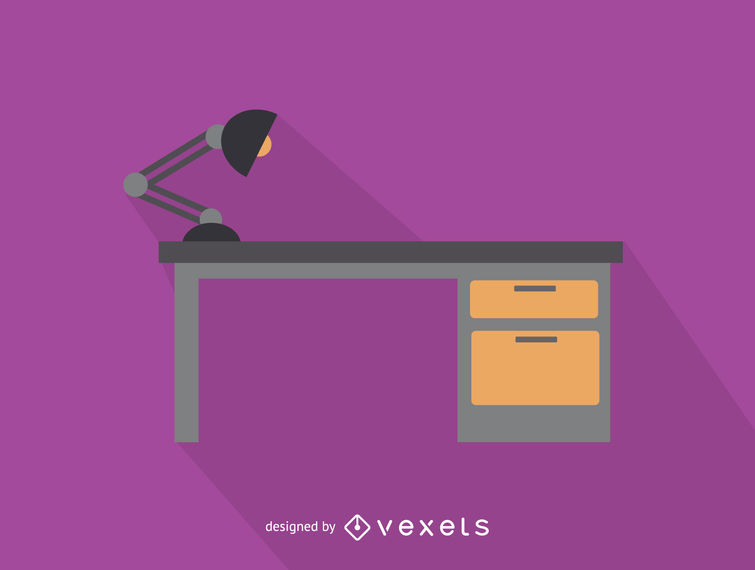 755x570 Office Desk With Lamp Icon